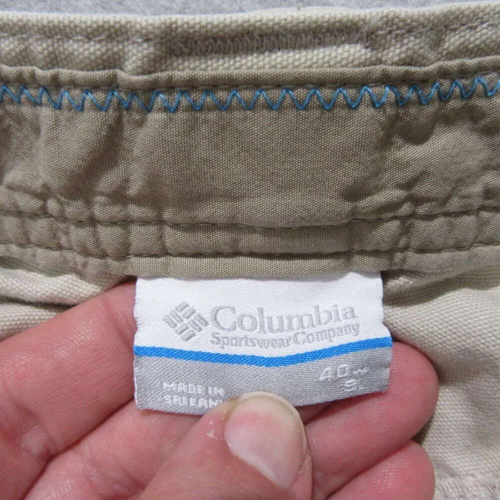 Columbia Mens Cargo Shorts 40 x‎ 9 Khaki Stretch Cotton Pocket Pockets Usa